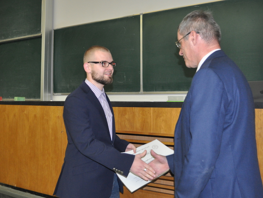 Miroslav receives his award